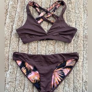 Maaji Purple / Tropical Reversible Bikini Set
